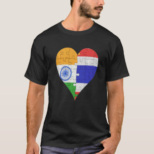 Indian Thai Flag Heart T-Shirt