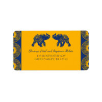 Indian Themed Elephants in Royal Blue Wedding 