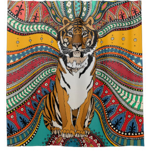 Indian tiger shower curtain