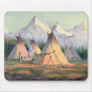 INDIAN TIPI CAMP by SHARON SHARPE Mouse Pad