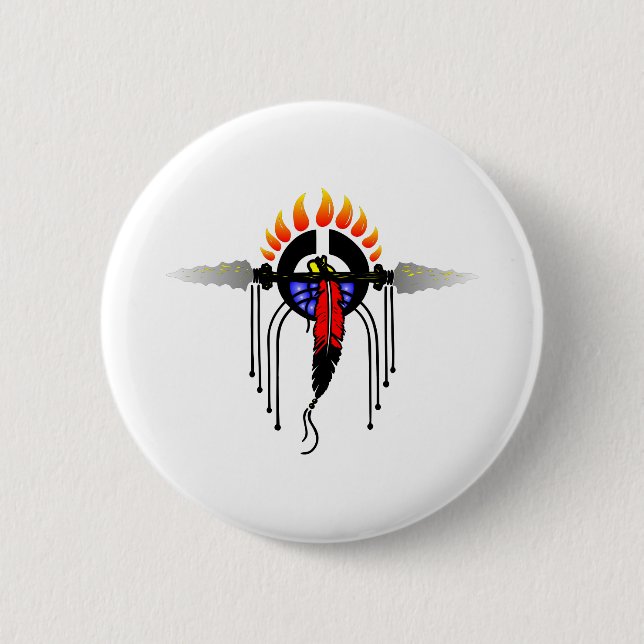 Indian Totem 6 Cm Round Badge (Front)