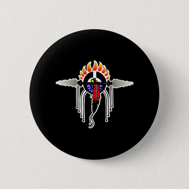 Indian Totem Black 6 Cm Round Badge (Front)