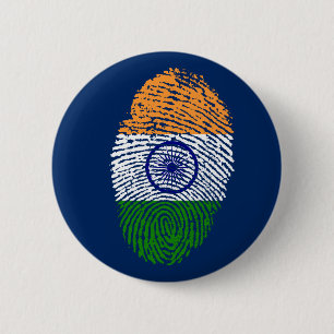 Indian touch fingerprint flag 6 cm round badge