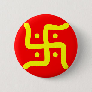 indian traditional hindu swastika symbol religion 6 cm round badge