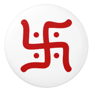 indian traditional hindu swastika symbol religion ceramic knob