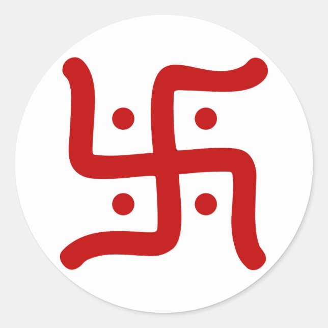 indian traditional hindu swastika symbol religion classic round sticker (Front)