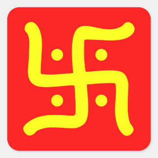 indian traditional hindu swastika symbol religion square sticker