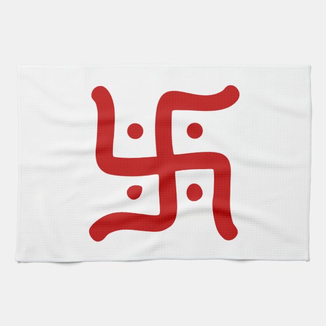 indian traditional hindu swastika symbol religion tea towel (Horizontal)