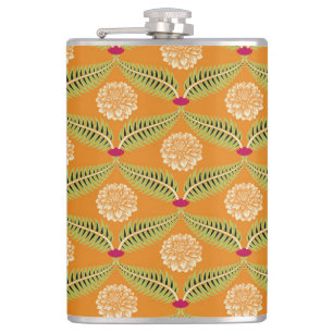Indian Traditional Illustration Pattern. Hip Flask