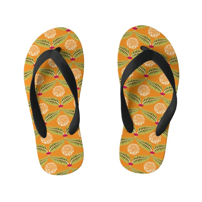 Indian Traditional Illustration Pattern. Kid's Jandals (Footbed)