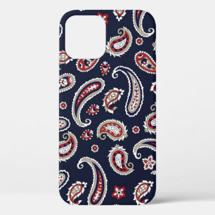 Indian Traditional paisley pattern on navy iPhone 12 Case