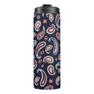 Indian Traditional paisley pattern on navy Thermal Tumbler