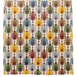 Indian Traditional Textile Branding Illustration Shower Curtain