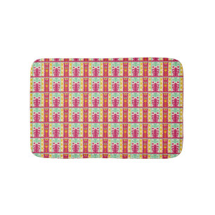 Indian Traditional Textile Design Illustration Bath Mat