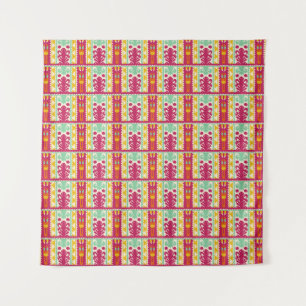 Indian Traditional Textile Design Illustration Tapestry