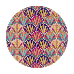 Indian Traditional Textile Illustration Cutting Board