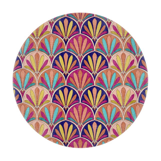 Indian Traditional Textile Illustration Cutting Board (Front)