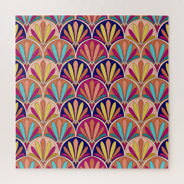 Indian Traditional Textile Illustration Jigsaw Puzzle (Vertical)