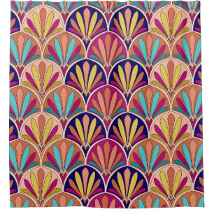 Indian Traditional Textile Illustration Shower Curtain