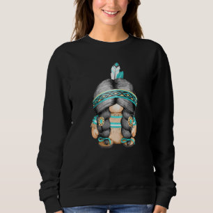 Indian Tribal Motif Cute Native American Gnome Mo Sweatshirt