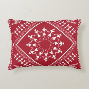Indian tribal Painting. Warli Paintingart, indian, Decorative Cushion