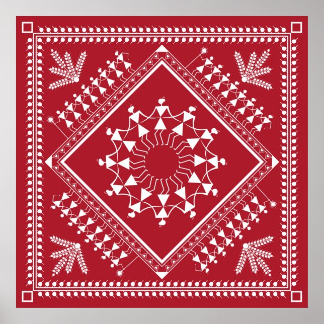 Indian tribal Painting. Warli Paintingart, indian, Poster (Front)