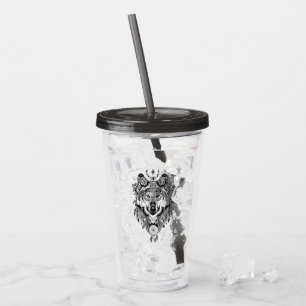 Indian Tribal Wolf Acrylic Tumbler