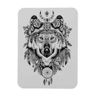 Indian Tribal Wolf Magnet