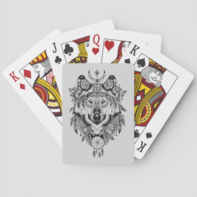 Indian Tribal Wolf Playing Cards (Back)
