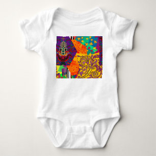 Indian Turkish Festive Patchwork Mandala Baby Bodysuit