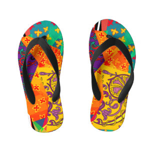 Indian Turkish Festive Patchwork Mandala Kid's Jandals