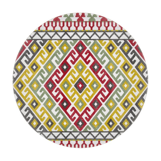Indian Turkish Geometric: Vintage Background Tile Cutting Board (Front)