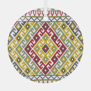 Indian Turkish Geometric: Vintage Background Tile Glass Tree Decoration