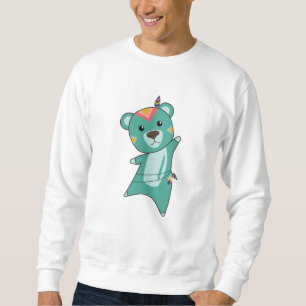 Indian Turquoise Bear Carnival Teddy Feather Sweatshirt