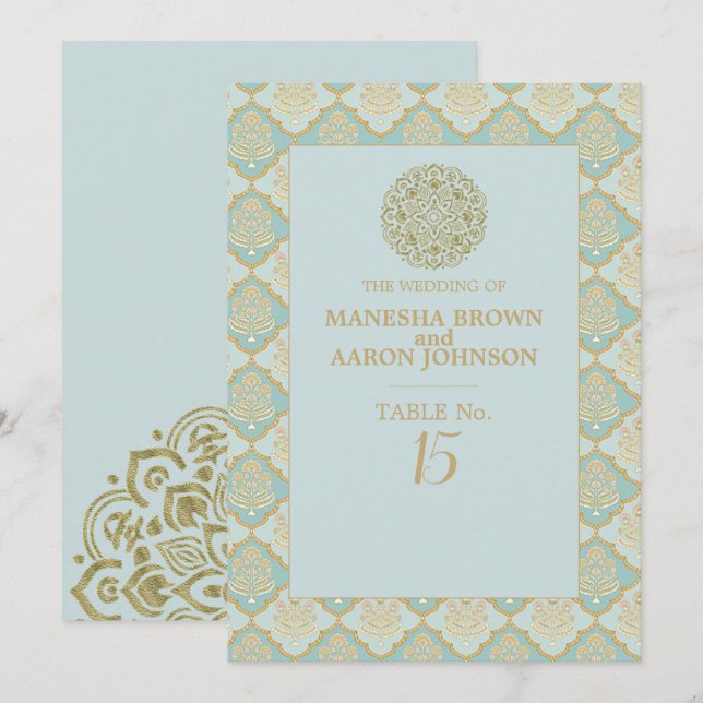 INDIAN TURQUOISE - Flat Table Card (Front/Back)