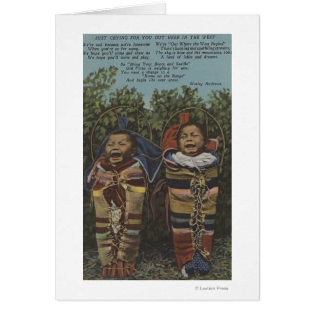 Indian Twins in Papooses & "Just Crying�" (Front)