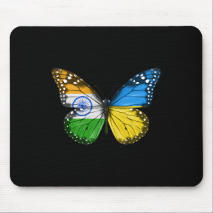 Indian Ukrainian Flag Butterfly India Ukraine Mouse Pad