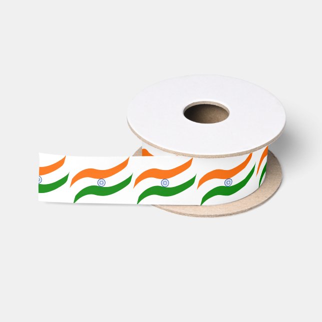 Indian undulating flag satin ribbon (Spool)