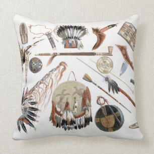 Indian Utensils and Arms, plate 48 from Volume 2 o Cushion