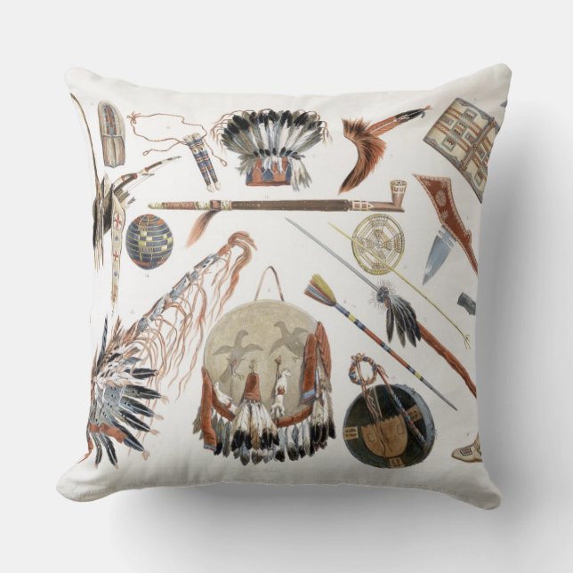 Indian Utensils and Arms, plate 48 from Volume 2 o Cushion (Front)