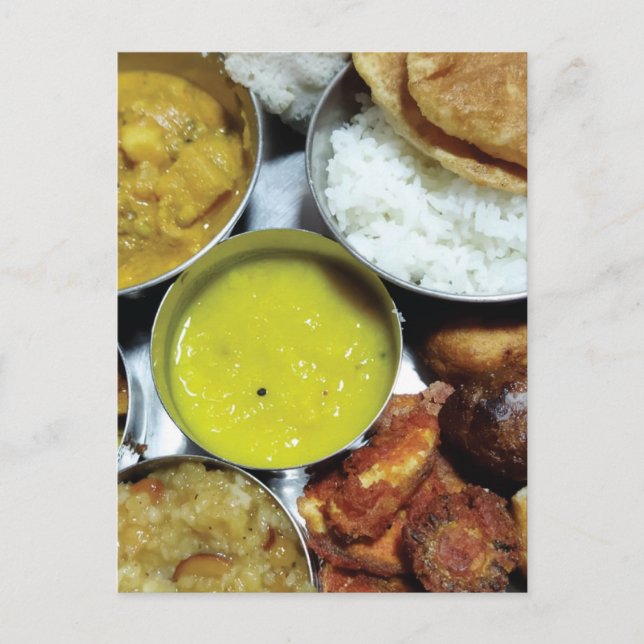 Indian Vegetarian Food Postcard (Front)