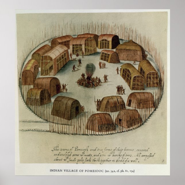 Indian Village of Pomeiooc Poster (Front)