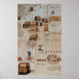 Indian Village of Secoton Poster