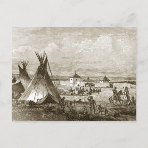 Indian Village Postcard