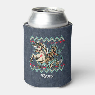 Indian Warrior on Horse Can Cooler