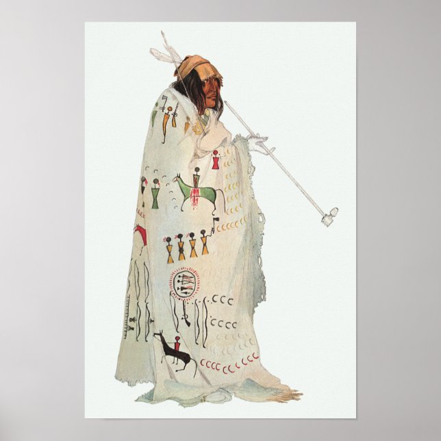 Indian Warrior with Pipe Portrait by Karl Bodmer Poster (Front)