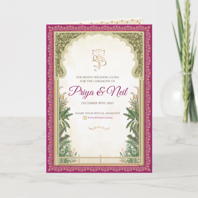 Indian Wedding ceremony program guide Programme (Front)