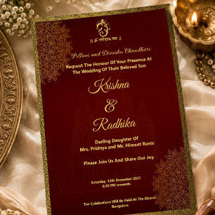 Indian wedding elegant Ganesha Announcement