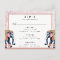 Indian Wedding Elephant Multi Event RSVP Response