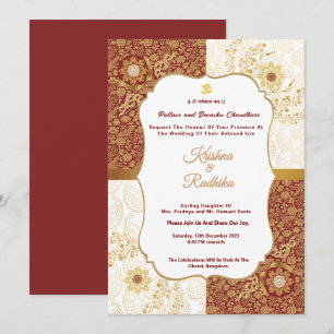 Indian wedding ethnic luxury Hindu invitation